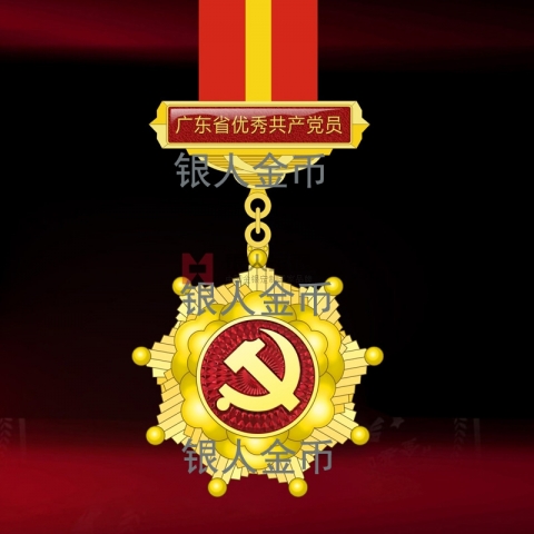 廣東省委組織部兩優(yōu)一先優(yōu)秀共產黨員紀念章獎牌獎章證書