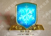 藍(lán)色印刷胸章,印刷滴膠胸牌