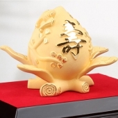 純金壽桃定制黃金壽桃，絨沙金壽桃，千足鑄金壽桃