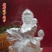 麒麟納福送子觀(guān)音純銀擺件定制