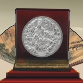 五子觀(guān)音純銀盤(pán)生產(chǎn)、銀碟圓盤(pán)銀盤(pán)定制