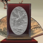 大展鴻圖銀質(zhì)紀(jì)念盤(pán)定制、定做銀質(zhì)純銀盤(pán)訂做