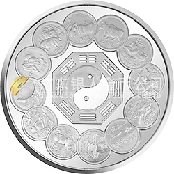 生肖紀念幣發(fā)行12周年金銀紀念幣1公斤圓形銀質(zhì)紀念幣