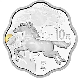 2014中國甲午（馬）年金銀紀(jì)念幣1盎司梅花形銀質(zhì)紀(jì)念幣