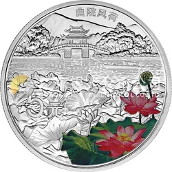 世界遺產(chǎn)——杭州西湖文化景觀金銀紀(jì)念幣15.552克（1/2盎司）圓形銀質(zhì)紀(jì)念幣